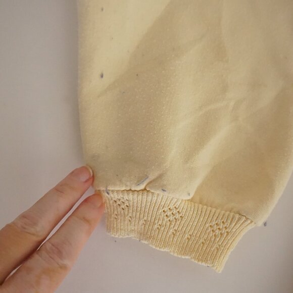 Vintage Northern Reflection Butter Yellow Prairie Floral Garden Basket Sweater M - Picture 11 of 11